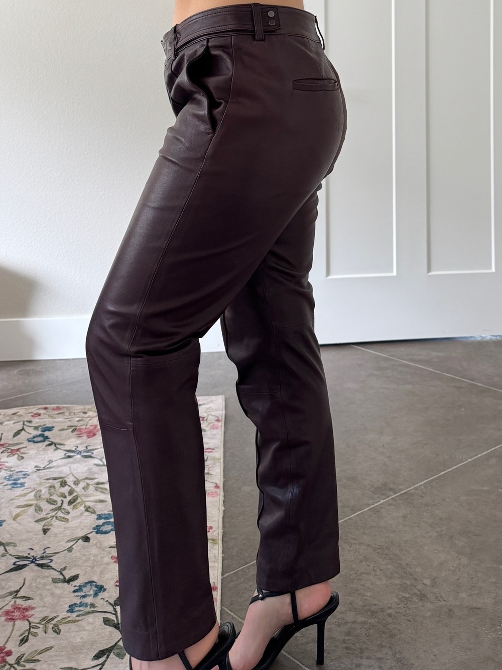 Vince 100% LambSkin Brown Leather Pants